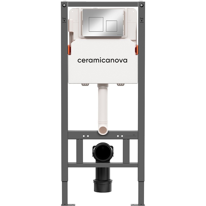 Инсталляция Ceramicanova Balance CN121002CH для унитаза с клавишей смыва Хром глянцевый