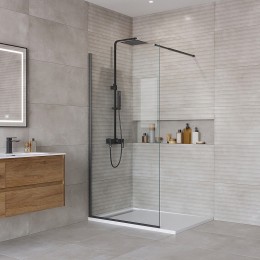 Душевая перегородка BelBagno Kraft 90 KRAFT-L-1-90-C-NERO