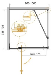 Душевой уголок Cezares Slider 100x80 SLIDER-AH-1-80-90/100-GRIGIO-GM