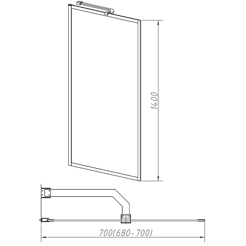 Шторка на ванну Vincea 70x140 VSB-41700CLGM