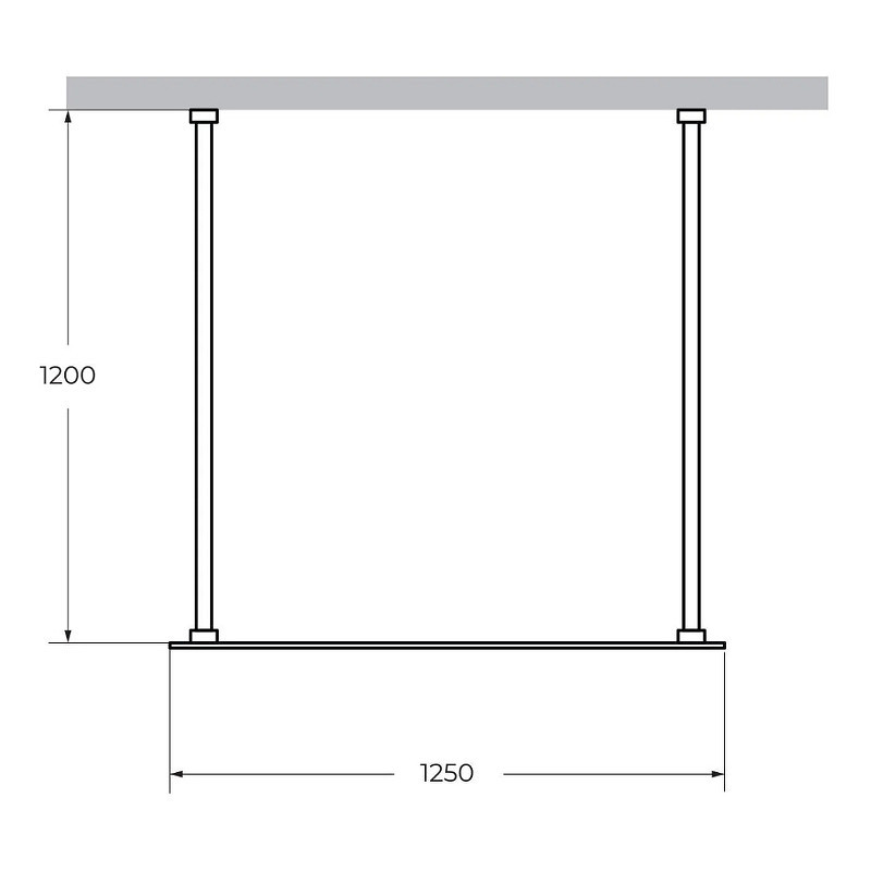 Душевая перегородка Cezares Liberta 125 LIBERTA-L-2-125-120-C-NERO