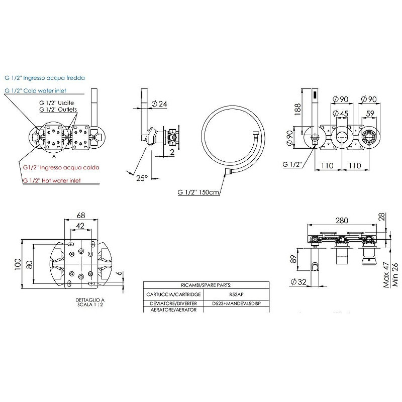 Смеситель для душа Remer Element ET97D3PXV цвет Сталь