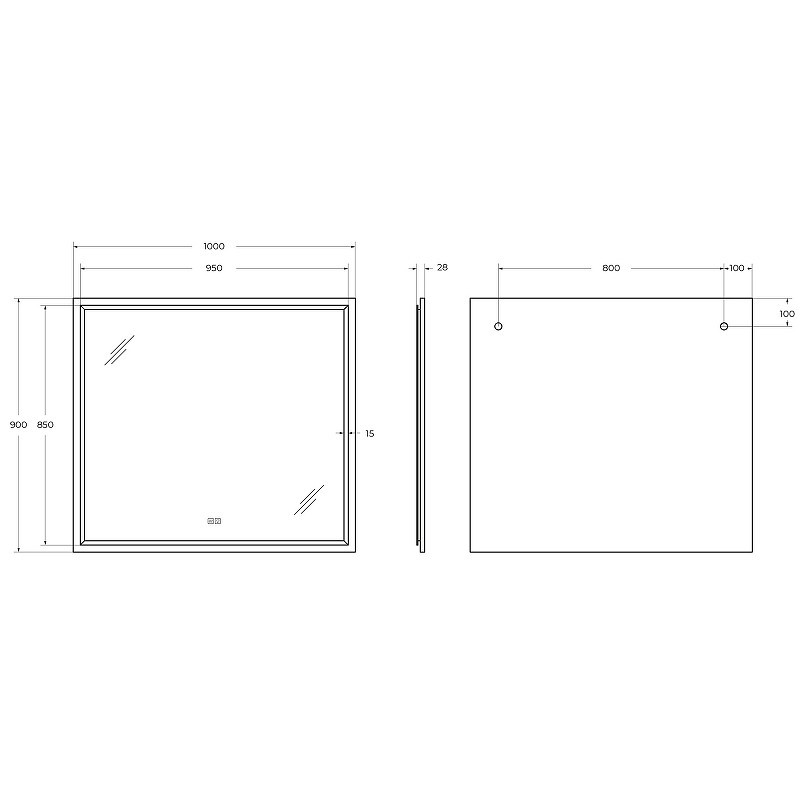 Зеркало Cezares Interni 100 CZR-SPC-INT-1000-900-LED-TCH-WARM-BL с подсветкой
