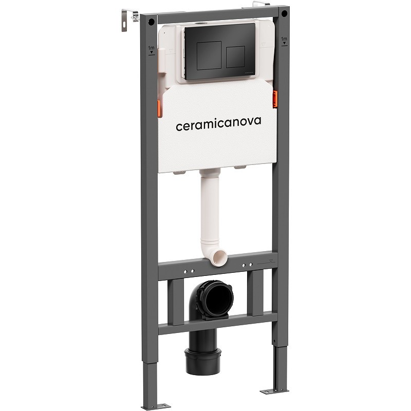 Инсталляция Ceramicanova Balance CN121002MB для унитаза с Черной матовой клавишей смыва