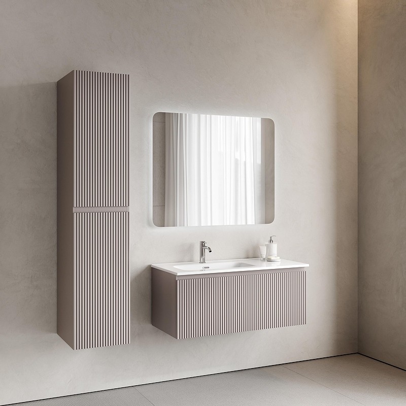 Тумба под раковину Sancos Snob R 1.0 100 L SNR1.0100LSM подвесная цвет Doha Soft