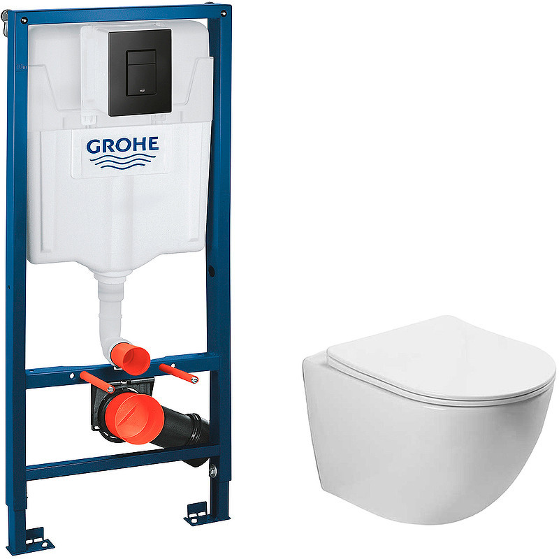 Комплект унитаза Vincea Globo VT1-14S с инсталляцией Grohe Rapid SL 38811KF0