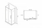Душевой уголок Abber Schwarzer Diamant 150x80 AG30150H-S80-S80 профиль Хром стекло прозрачное