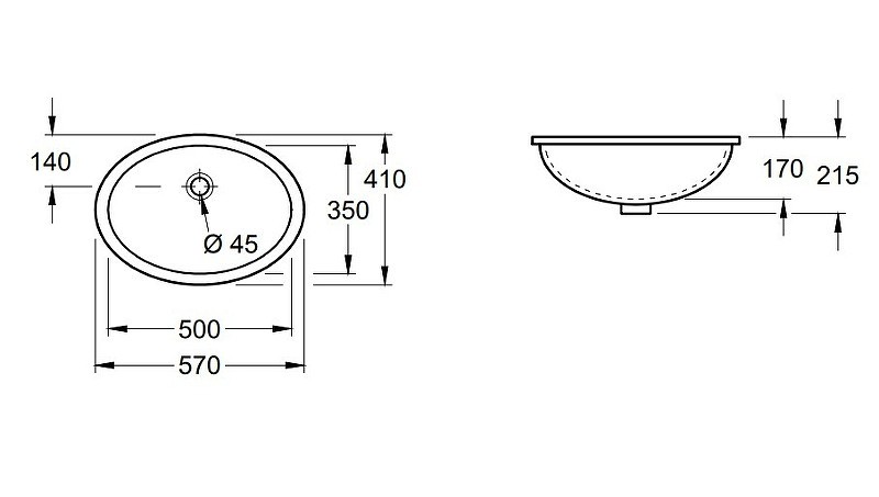 Раковина Villeroy&Boch Evana 57 61470001 Альпийский белый