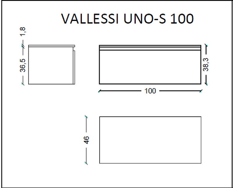 Тумба Boheme Armadi Art Vallessi UNO-S 100 897-100-A mat подвесная