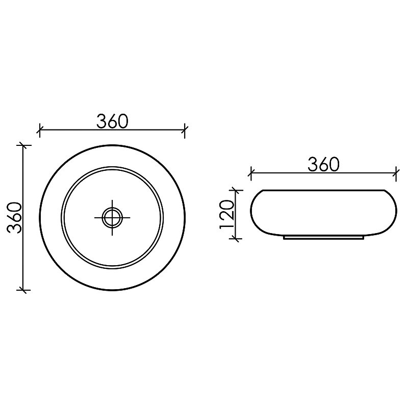 Раковина-чаша Ceramicanova Element 36 CN6050 Белая глянцевая