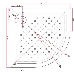 Акриловый поддон для душа Cezares Tray A 90х90 TRAY-A-R-90-550-15-W-W0