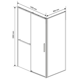 Душевой уголок Vincea Slim Soft 120x80 VSR-1SS8012CLG