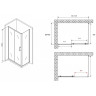 Душевой уголок Abber Schwarzer Diamant 100x60 AG301005-S605 профиль Хром стекло прозрачное