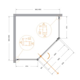 Душевой уголок Cezares Eco 90x90 ECO-O-P-1-90-P-NERO