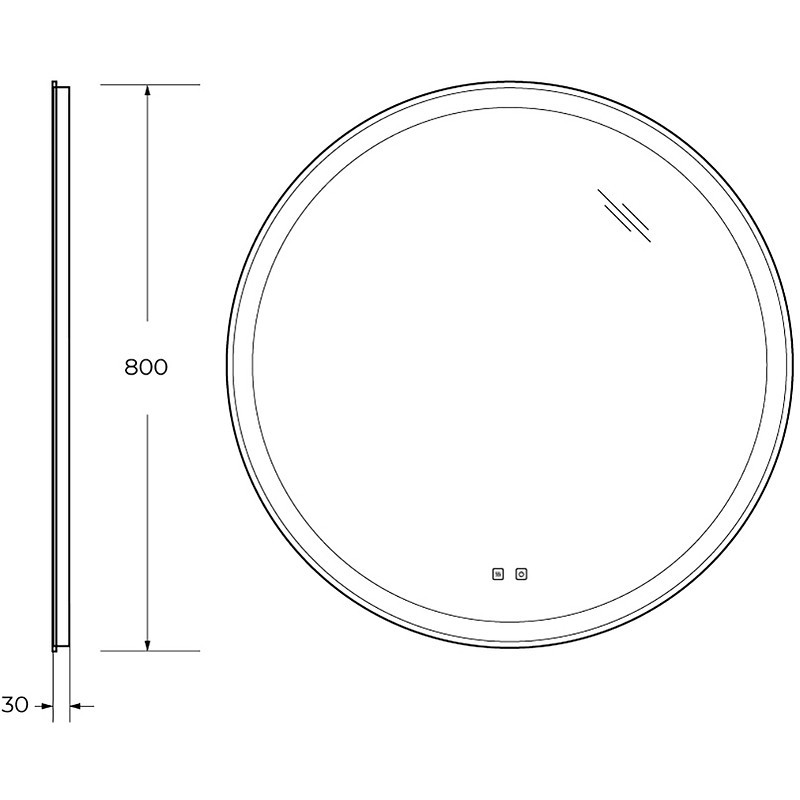 Зеркало BelBagno 80 SPC-RNG-800-LED-TCH-SND с подсветкой