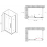 Душевой уголок Abber Schwarzer Diamant 150x50 AG30150H-S50 профиль Хром стекло прозрачное