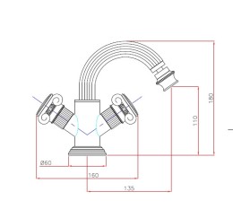 Смеситель для биде Cezares Olimp OLIMP-BS2-02-Sw