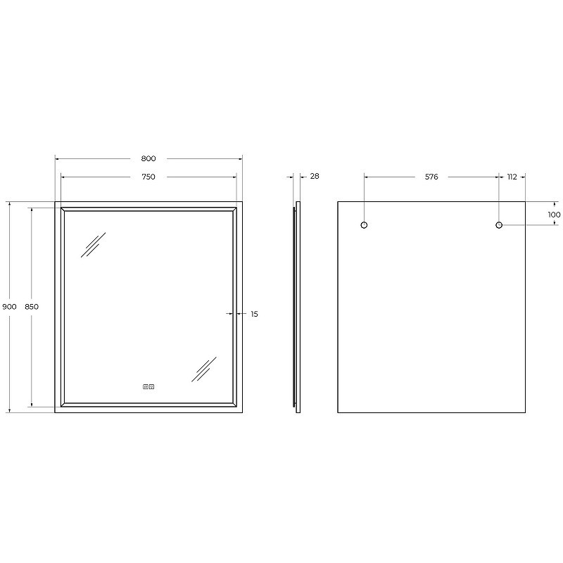Зеркало Cezares Interni 80 CZR-SPC-INT-800-900-LED-TCH-WARM-BL с подсветкой