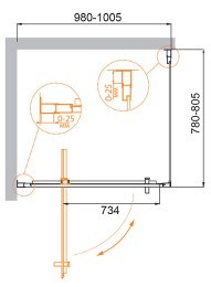 Душевой уголок Cezares Molveno 100x80 MOLVENO-AH-1-100/80-C-Cr-IV