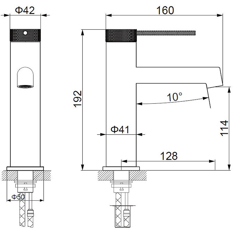 Смеситель для раковины Vincea Rim VBF-2RM1GM