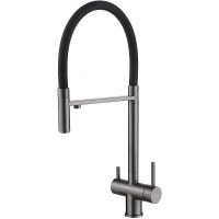 Смеситель для кухни Abber Wasser Kreis AF81141NG Никель Черный матовый