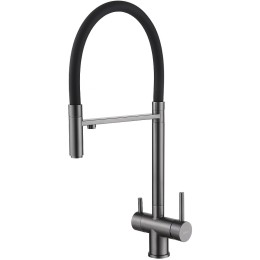 Смеситель для кухни Abber Wasser Kreis AF81141NG Никель Черный матовый