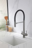 Смеситель для кухни Abber Wasser Kreis AF81141NG Никель Черный матовый