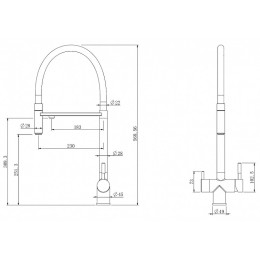 Смеситель для кухни Abber Wasser Kreis AF81141NG Никель Черный матовый