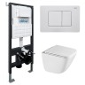 Комплект унитаза с инсталляцией Abber Rechteck AC1220TC-AC0105-AC0120MW цвет Белый с сиденьем Микролифт