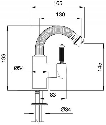 Смеситель для биде Cezares Olimp OLIMP-BSM2-02-L