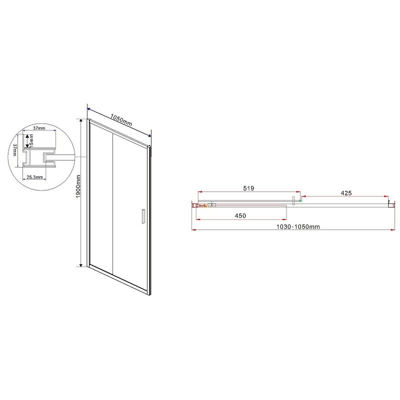 Душевая дверь Vincea Garda 105 VDS-1G105CLB