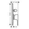 Смеситель для душа Hansgrohe Set HG Rebris E 72459670S черный матовый