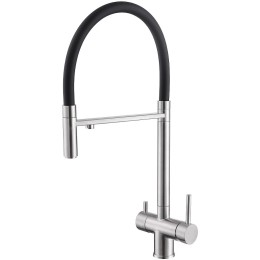 Смеситель для кухни Abber Wasser Kreis AF81141SP Сатин Черный матовый