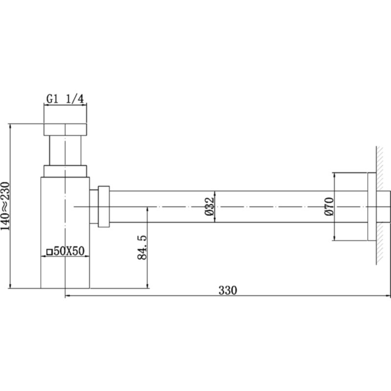 сифон Abber AF0031B черный матовый