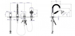 Смеситель на борт ванны Cezares Olimp OLIMP-BVDM-01-L