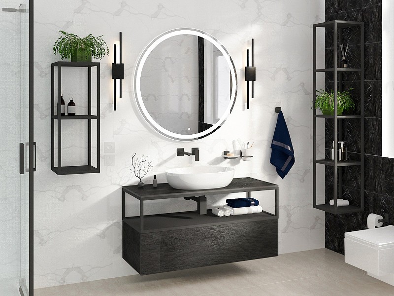 Консоль под раковину Cezares Cadro 120 CADRO-120/46/30-1C-SO-MET-ST