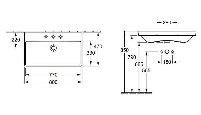 Раковина Villeroy&Boch Avento 80 41568001 Альпийский белый