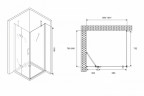 Душевой уголок Abber Zart 100x80 AG08100-S81 профиль Хром стекло прозрачное