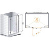 Душевая дверь Cezares Bergamo 185 R BERGAMO-W-B-13-100+60/30-C-Cr-R