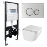 Комплект унитаза с инсталляцией Abber Rechteck AC1220TC-AC0105-AC0121 цвет Белый с сиденьем Микролифт