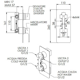 Смеситель для душа Remer Absolute AU92