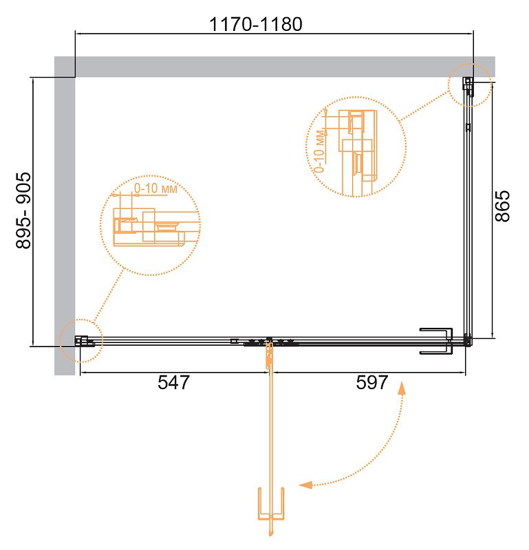 Душевой уголок Cezares Bellagio 120x90 BELLAGIO-AH-1-120/90-C-BORO