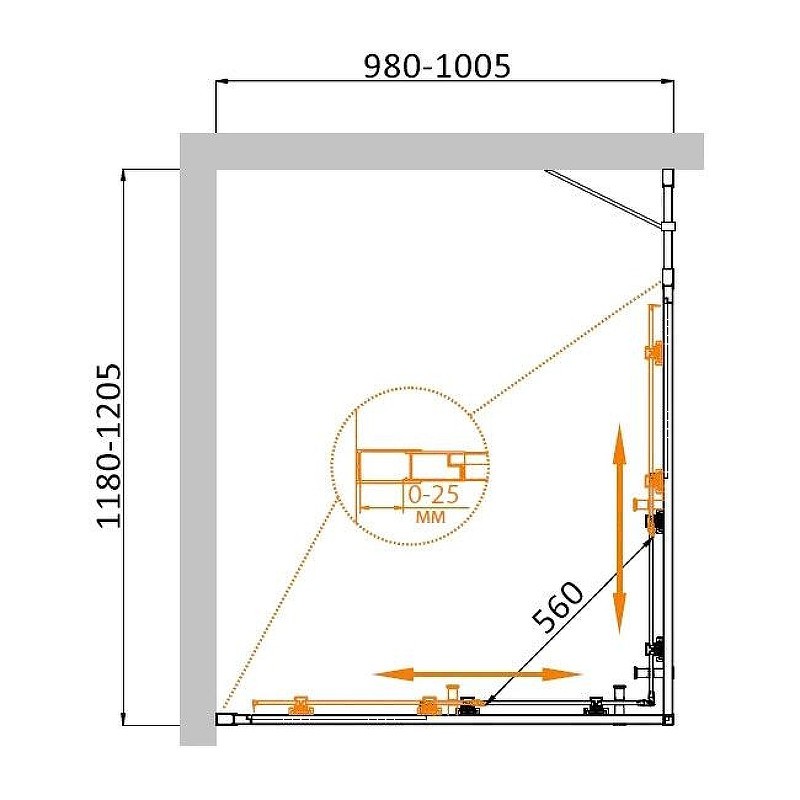 Душевой уголок Cezares Molveno 120x100 MOLVENO-AH-21-100+20-C-BORO-IV