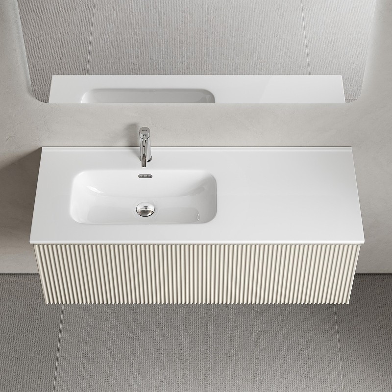 Тумба под раковину Sancos Snob R 1.0 120 L SNR1.0120LCE подвесная цвет Beige Soft