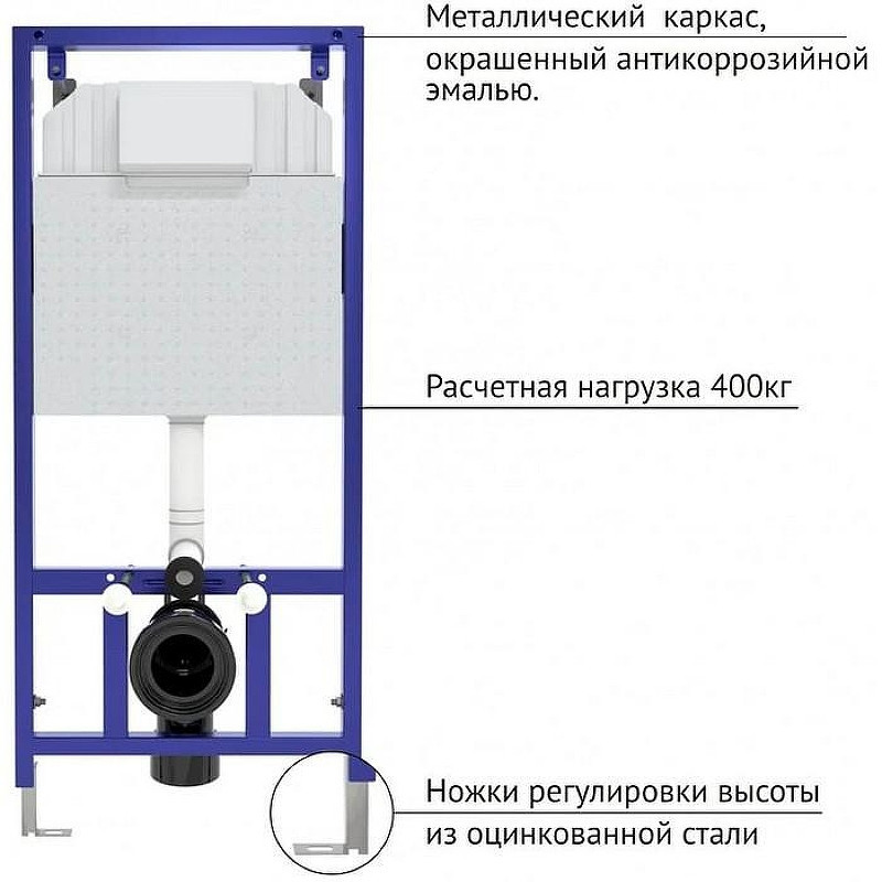 Комплект унитаза Ceramicanova Vogue CN4008T с инсталляцией Berges Novum D5 040235 с сиденьем Микролифт и Черной матовой клавишей смыва