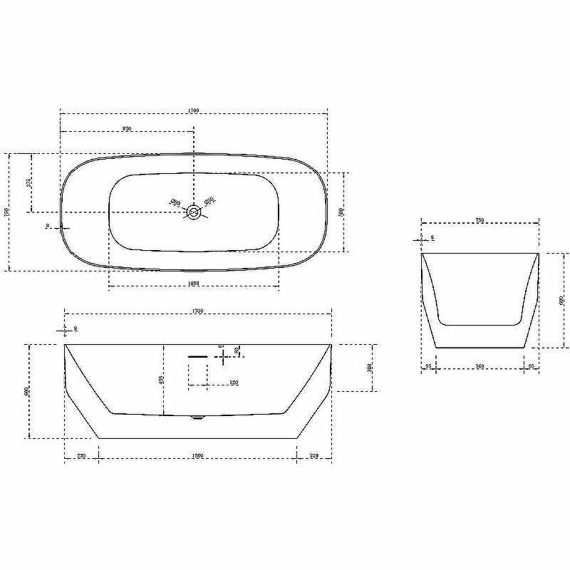 Акриловая ванна Vincea 170x75 VBT-630