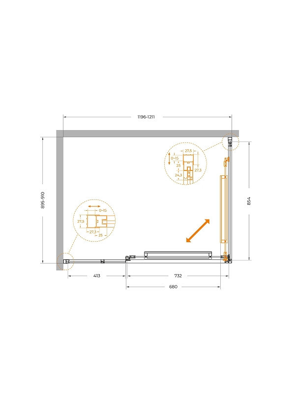Душевой уголок Cezares Lux 120x90 LUX-AH-FS-11-120/90-C-BORO