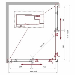 Душевой уголок BelBagno Uno 120х90 UNO-195-AH-2-120/90-P-NERO