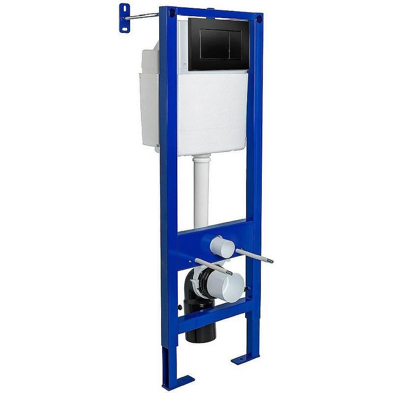 Комплект унитаза Ceramicanova Vogue CN4008T с инсталляцией Berges Atom 410 040332 с сиденьем Микролифт и Черной матовой клавишей смыва