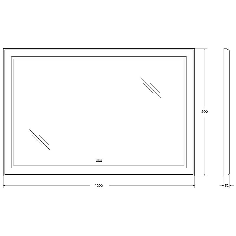 Зеркало BelBagno Kraft 120 SPC-KRAFT-1200-800-LED-TCH-WARM с подсветкой